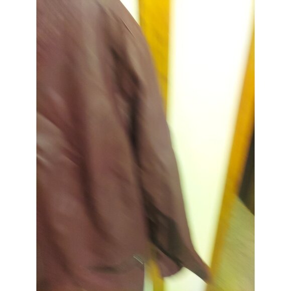 Christopher & Banks Women’s Faux Leather Full Zip Jacket Size 3X Wine Burgundy - Picture 5 of 14